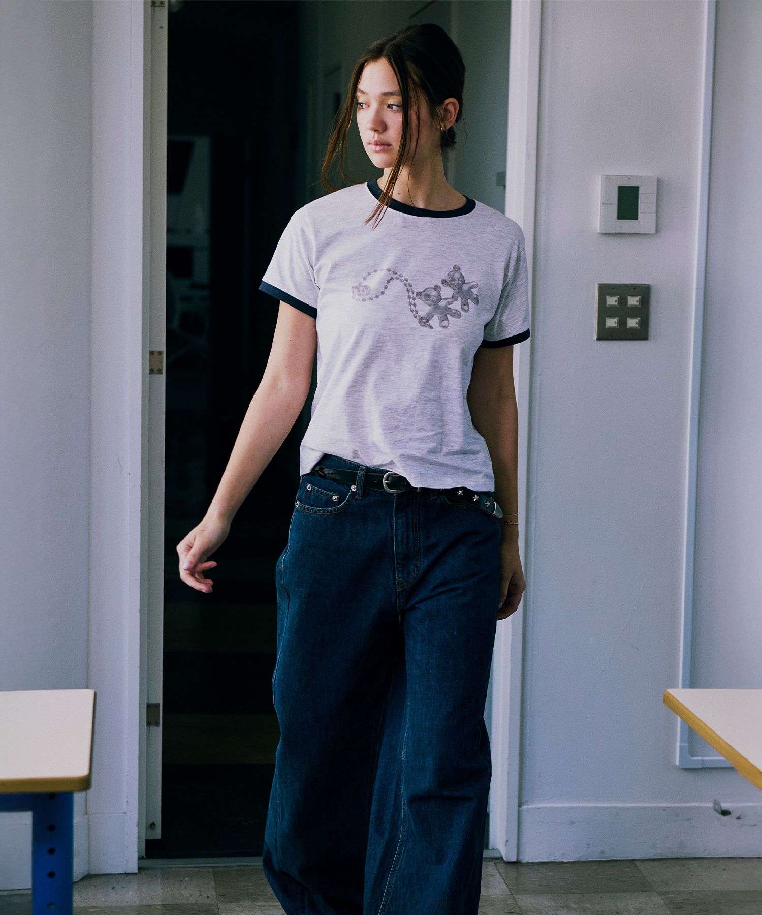 Tシャツ・カットソー LOW CLASSIC : 25SS / TEDDY BUDDY T-SHIRT (MELANGE GREY) MUSINSA | LOW CLASSIC TEDDY BUDDY T-SHIRT_LIGHT MELANGE