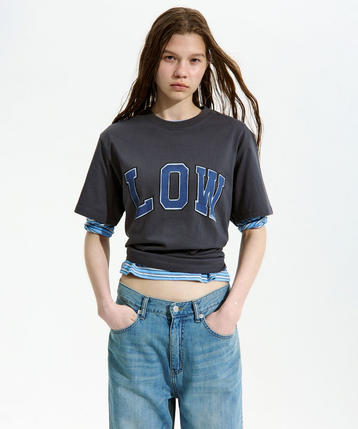 로우클래식(LOW CLASSIC) LOW T-SHIRT_CHARCOAL_LC267TS17CC