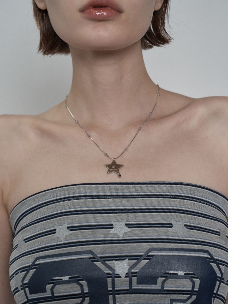 ★SETUP-EXE★STAR CROSS NECKLACE / SILVER★正規品/韓国送料込 MUSINSA公式 | SETUPEXE PIERCING STAR NECKLACE / SILVER