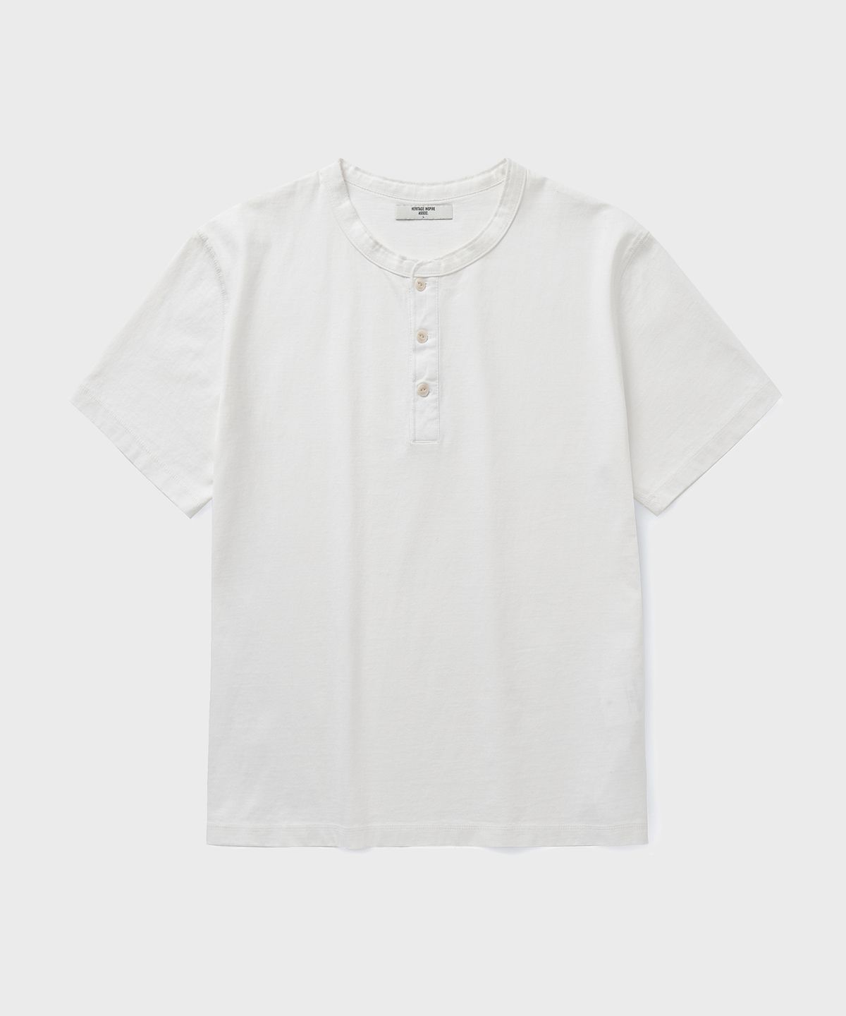 유니온블루(UNION BLUE) CRAFT HENLEY T-SHIRT [OFF WHITE]