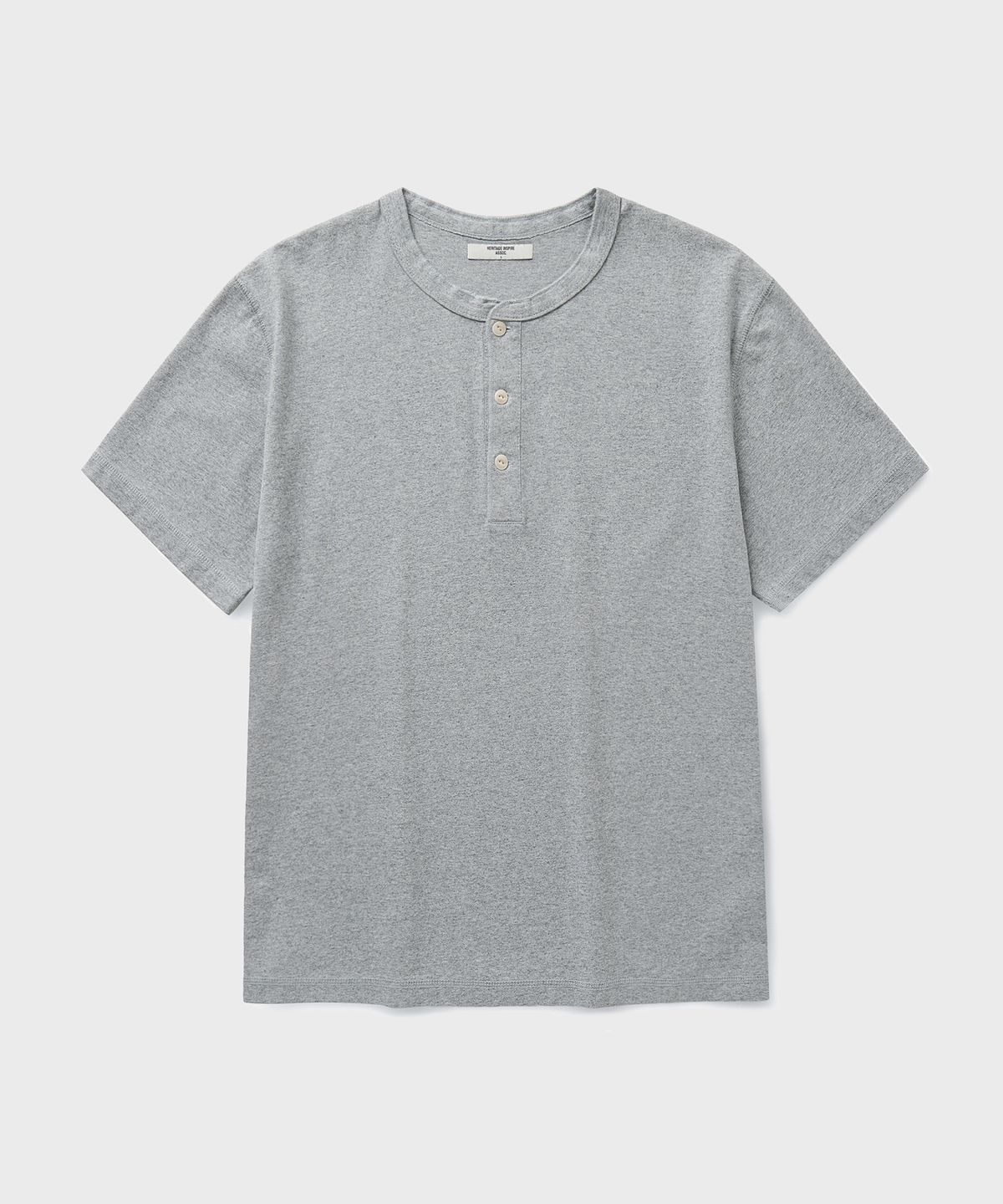 유니온블루(UNION BLUE) CRAFT HENLEY T-SHIRT [MELANGE GRAY]