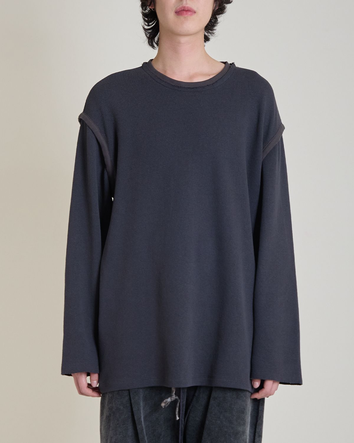 와이쏘씨리얼즈(WHYSOCEREALZ) Is This Knit Longsleeve (dark grey)
