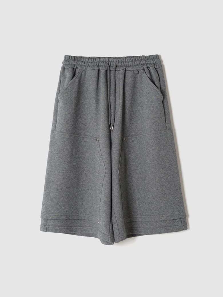 DOUBLE KNEE BERMUDA SWEAT PANTS CHARCOAL