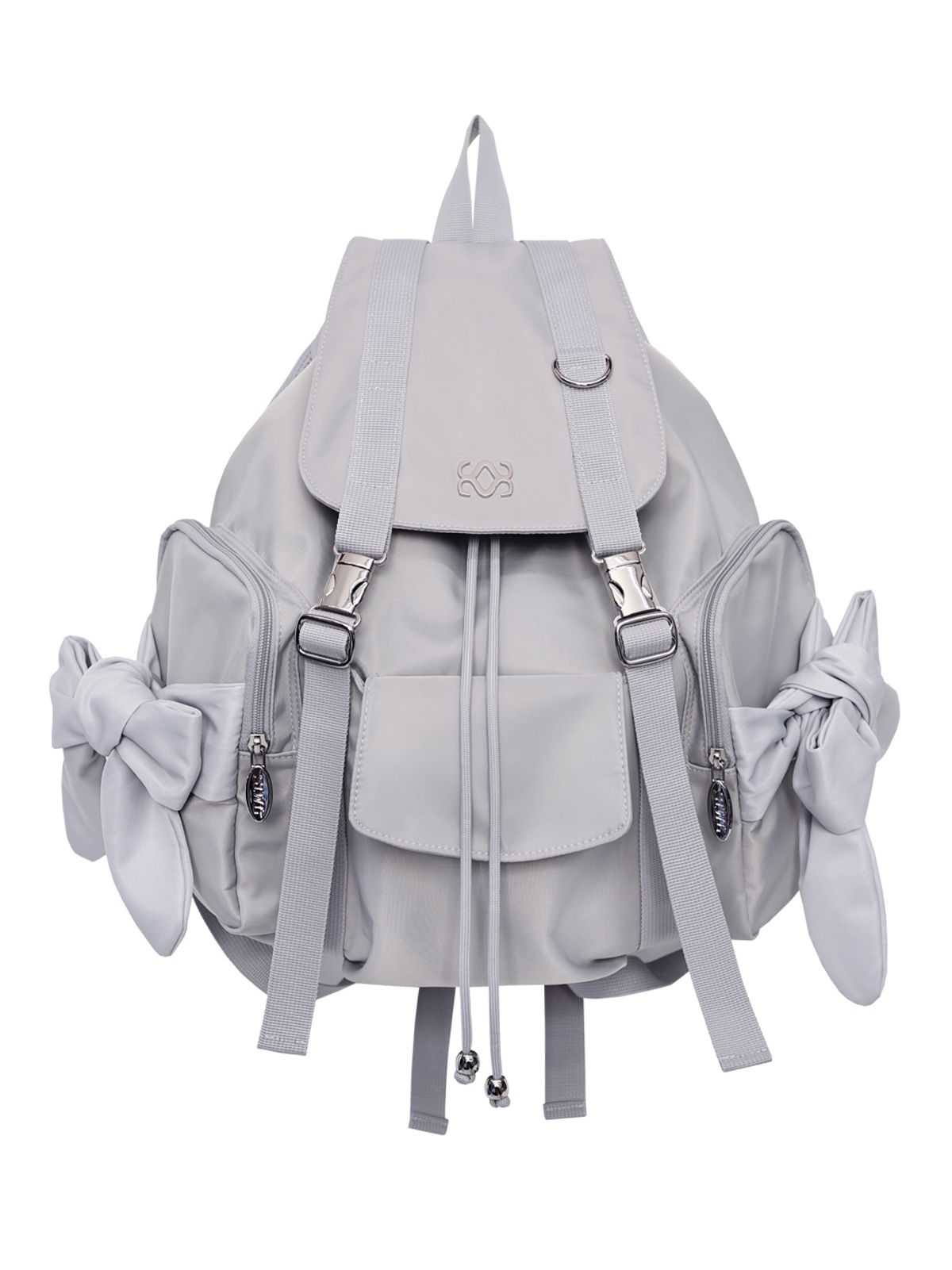 시월107(SIWL107) Bow Backpack (Light Grey)