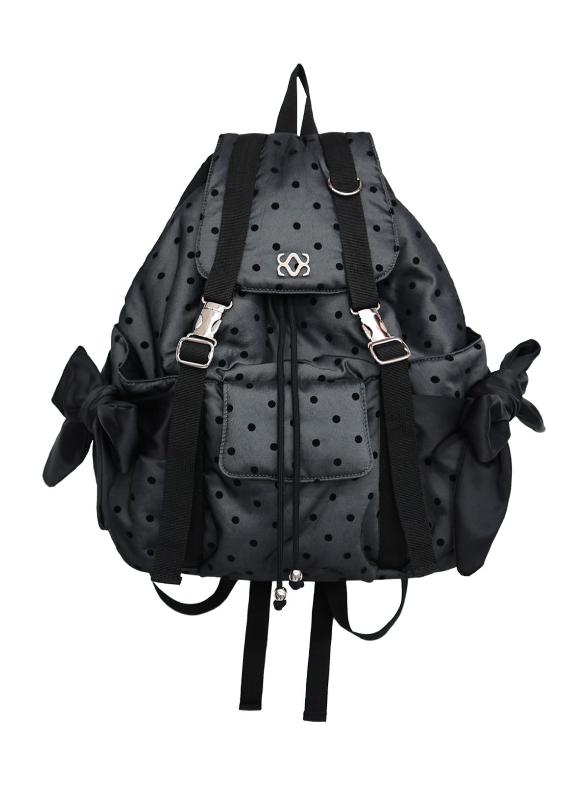시월107(SIWL107) Bow Backpack (Dot Black)