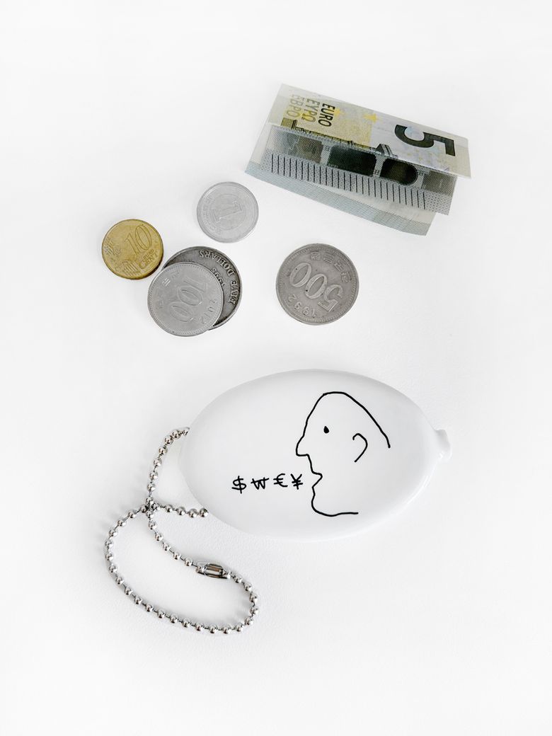 Rubber Squeeze Coin Pouch Keyring