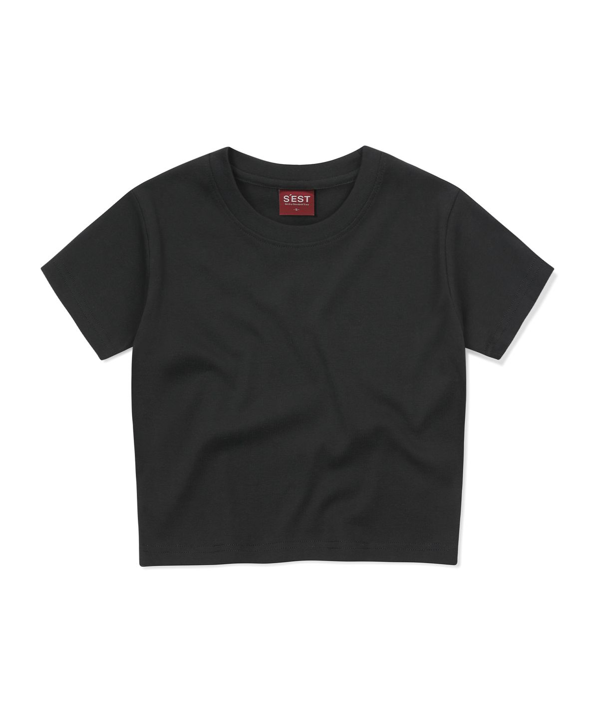 에스이에스티(S'EST) Woman Crop T-shirts Black
