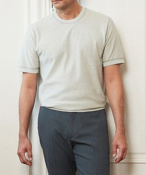 [3종세트] 하프 슬리브 라운드 니트