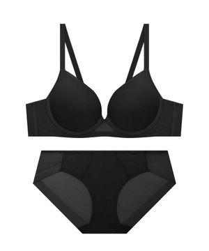 [CD컵 전용] 풀커버 쉘론 쿨메쉬 브라팬티 세트_블랙