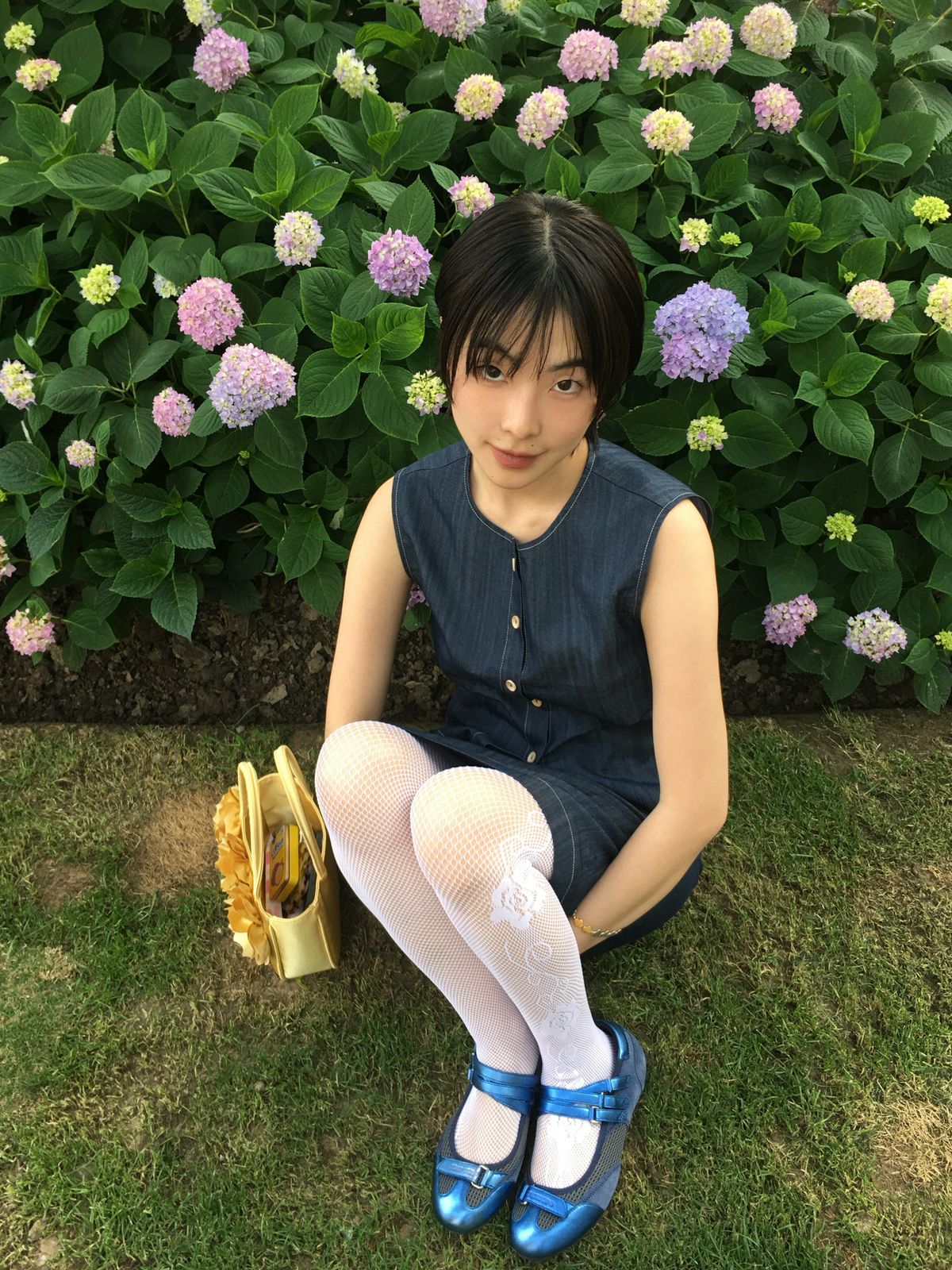 마조네(MA JOURNEE) DENIM SLEEVELESS SHIRT_BLUE