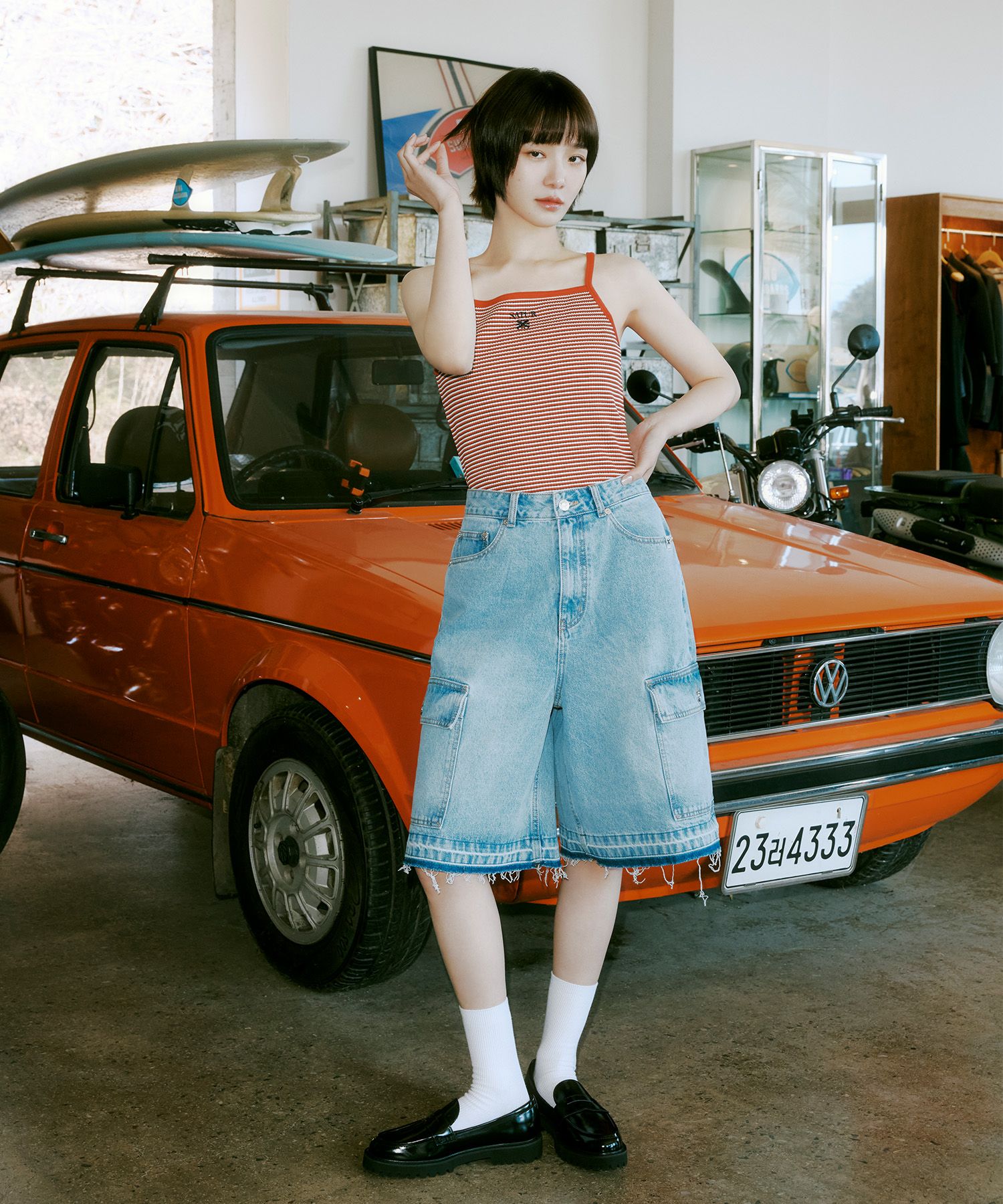 デニム・ジーパン SATUR Cargo Bermuda Denim Shorts 5FT2107 MUSINSA | SATUR Cargo Bermuda Denim Shorts Light Blue