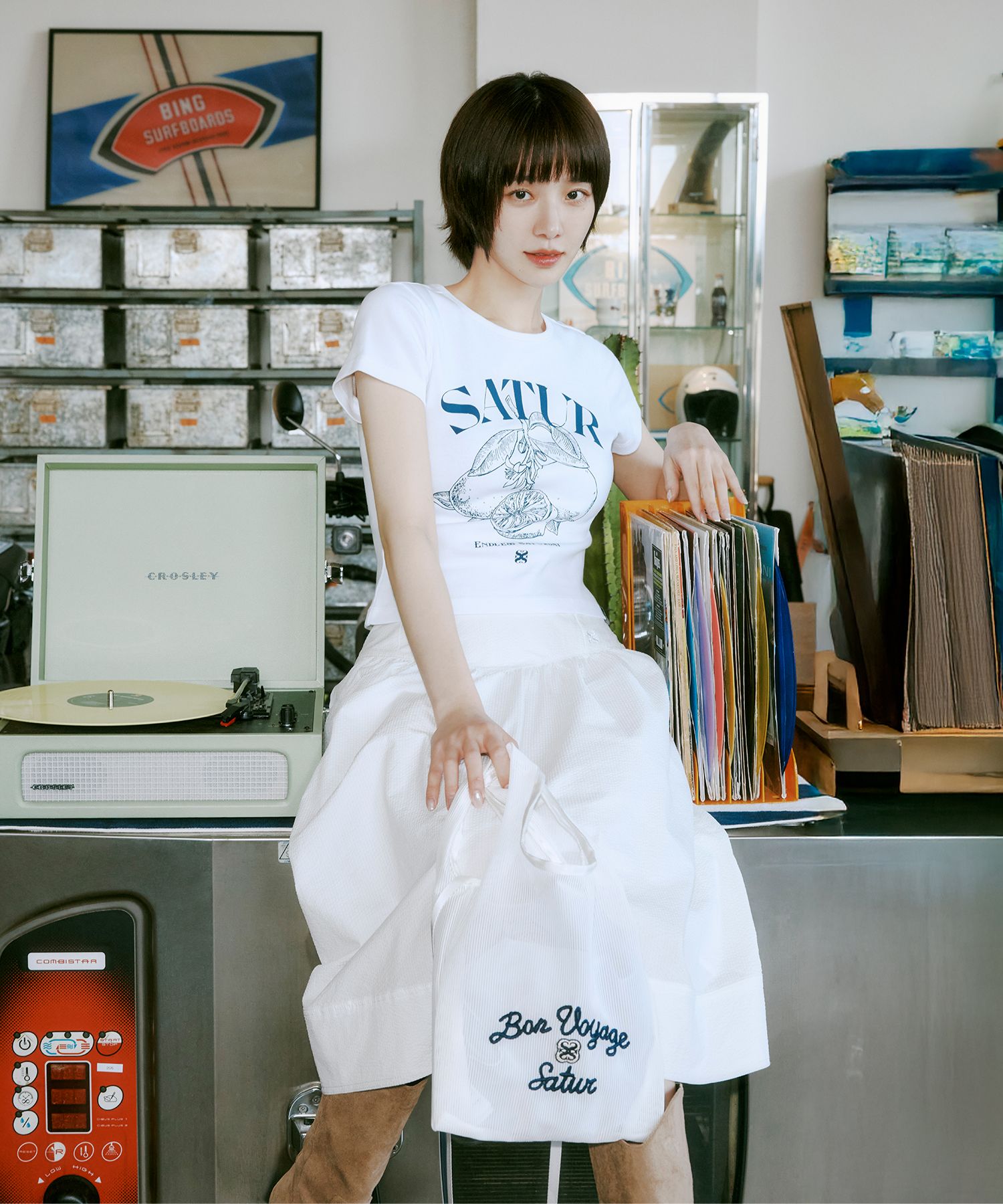 スカート SATUR (W) Seersucker Hole Skirt 5FT2110 W) Seersucker Hole Skirt - Navy | ファッション通販サイト NUGU