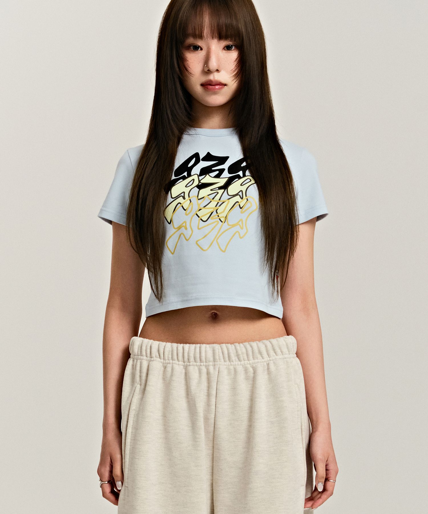 ◆ARCHIVE BOLD◆ 939 LOGO CROP TOP SKY BLUE AB21FATT008SB 939 LOGO CROP TOP (SKY BLUE) - ARCHIVE BOLD | 60% - Asian