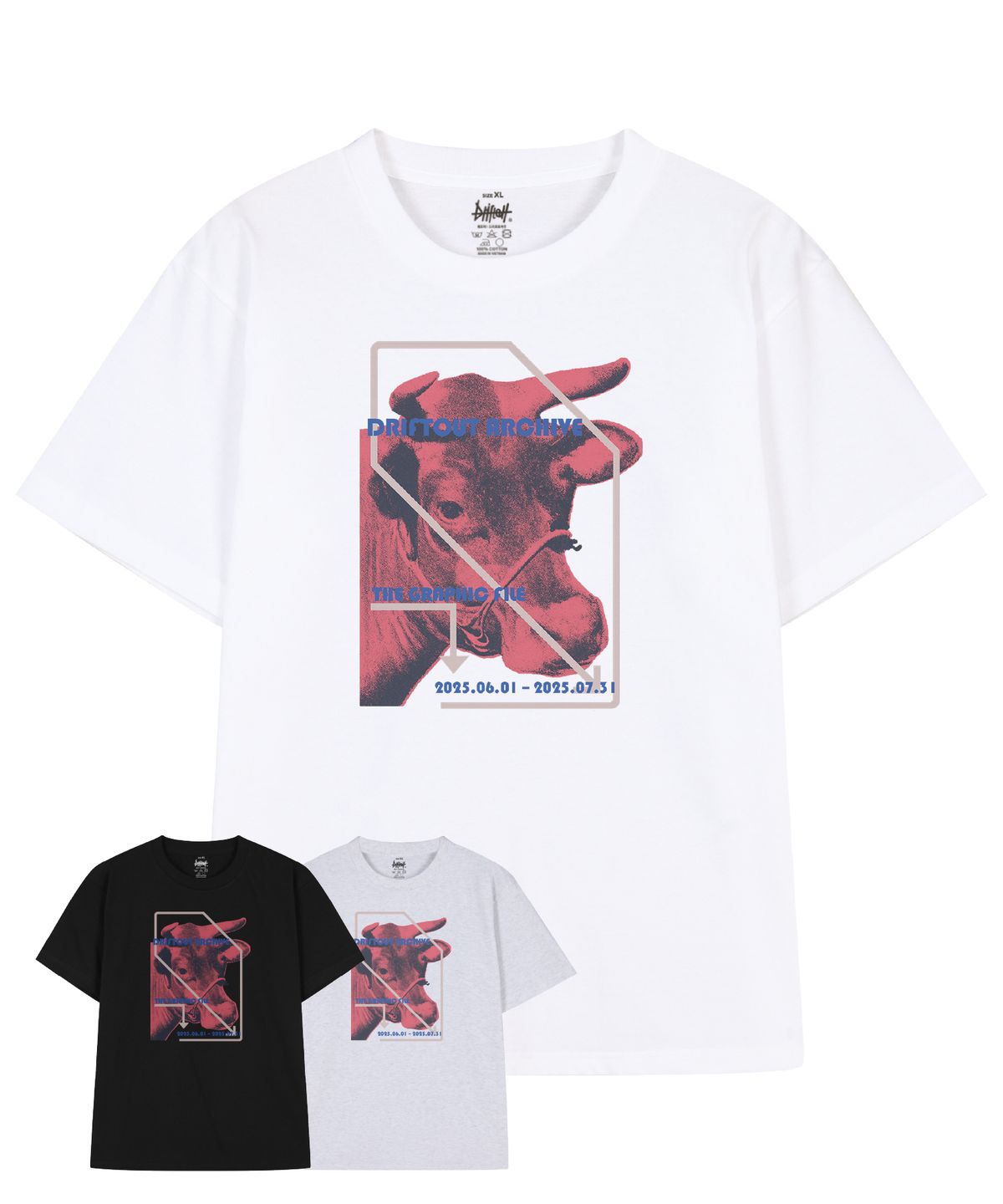 드리프트아웃(DRIFTOUT) 레드 카우 아카이브 반팔 티셔츠 (3color)