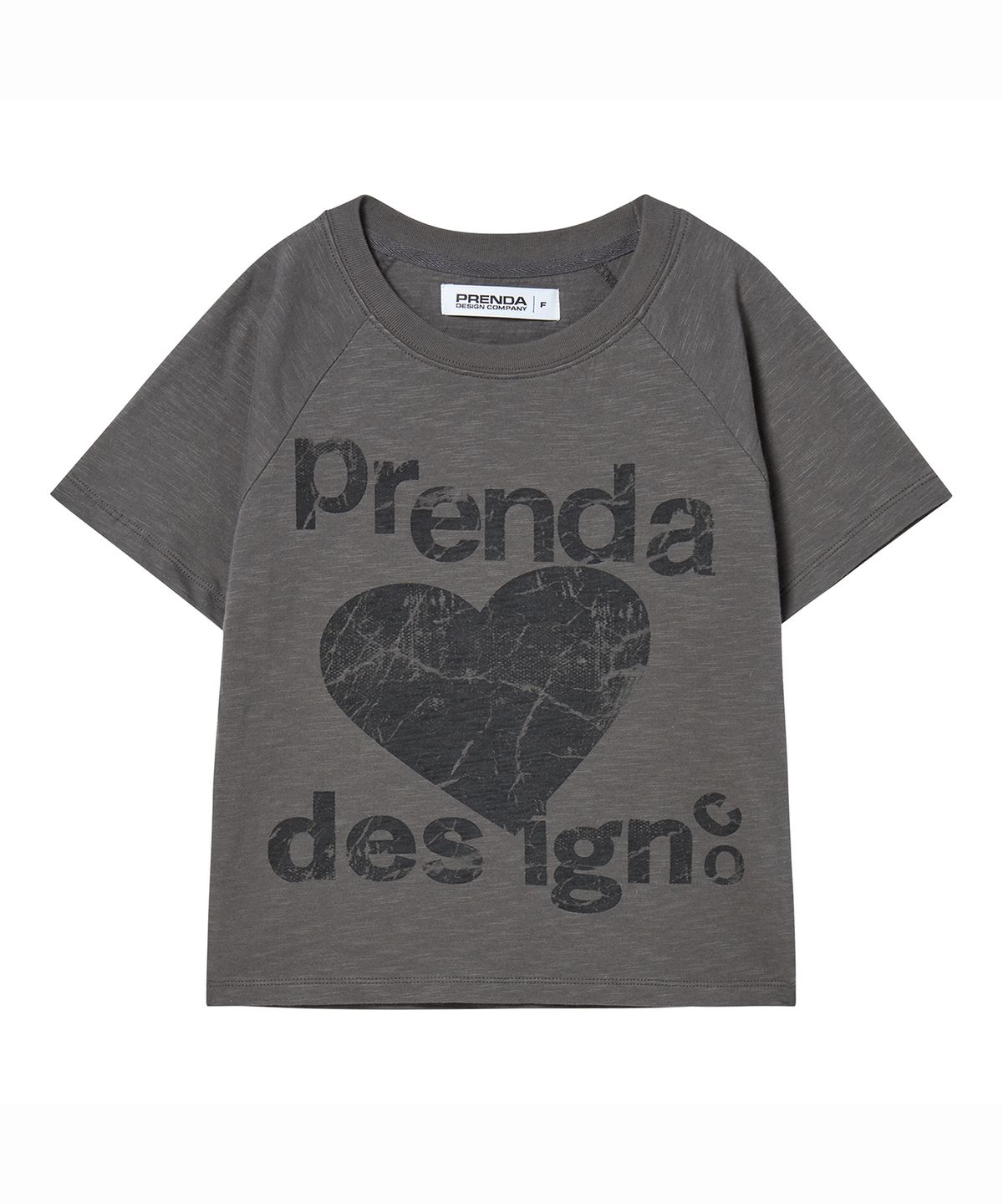 프렌다(PRENDA) PRENDA DESIGN CO HEART CRACK TEE DARK CHARCOAL