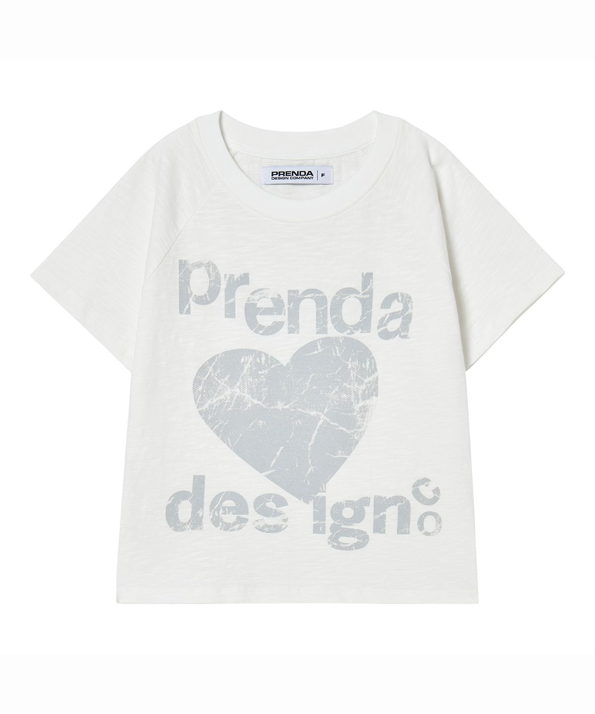 프렌다(PRENDA) PRENDA DESIGN CO HEART CRACK TEE WHITE