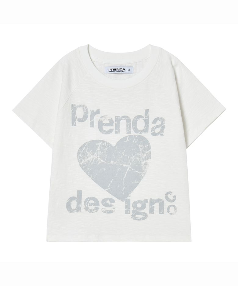 PRENDA DESIGN CO HEART CRACK TEE WHITE
