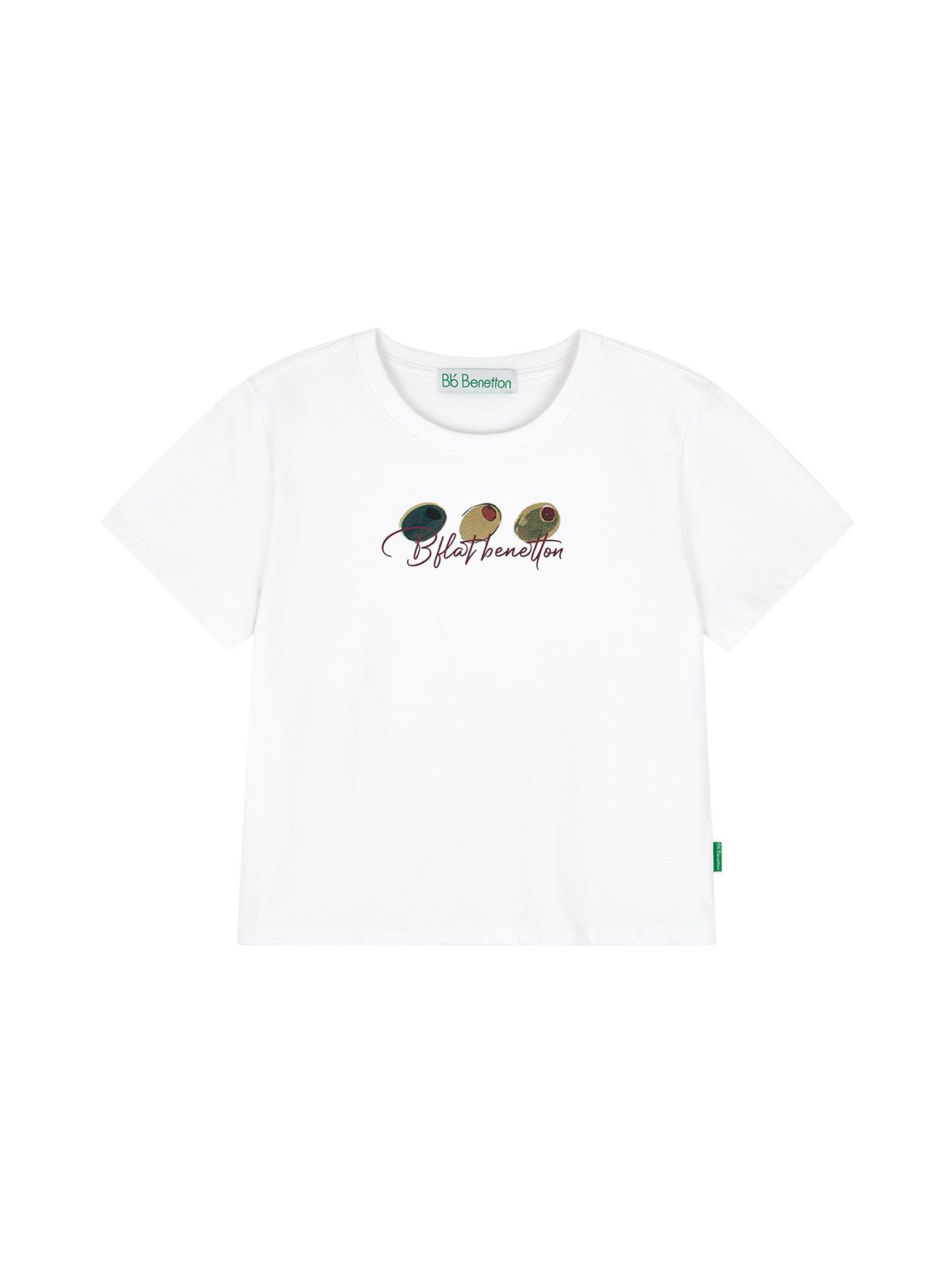 비플랫 베네통(Bb' BENETTON) 후르츠 크롭 반팔 티셔츠 (Green)