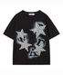 PRDA SPRAY BIG PATCH CHECK STAR CREWNECK TEE BLACK