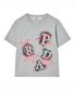 PRDA SPRAY BIG PATCH CHECK STAR CREWNECK TEE MELANGE GRAY