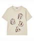 PRDA SPRAY BIG PATCH CHECK STAR CREWNECK TEE BEIGE