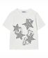 PRDA SPRAY BIG PATCH CHECK STAR CREWNECK TEE WHITE