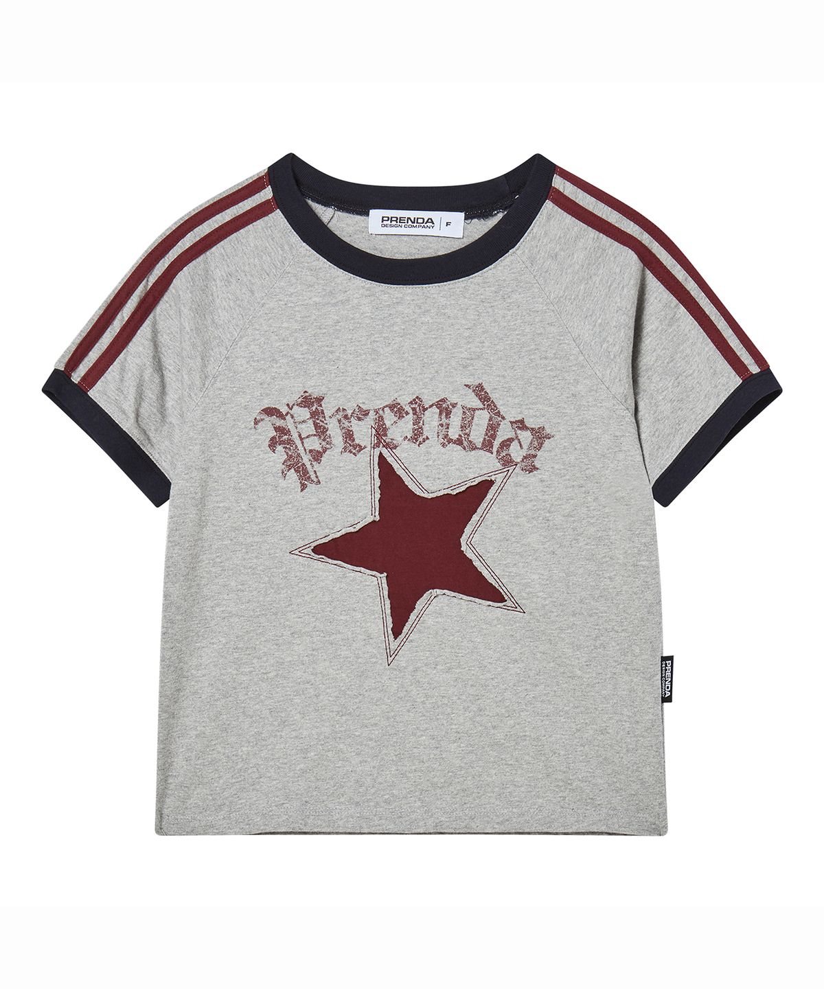 프렌다(PRENDA) STAR CUT-OFF COLORING RAGLAN TEE GRAY