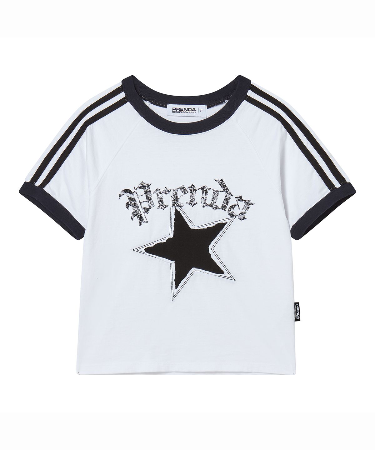 프렌다(PRENDA) STAR CUT-OFF COLORING RAGLAN TEE WHITE