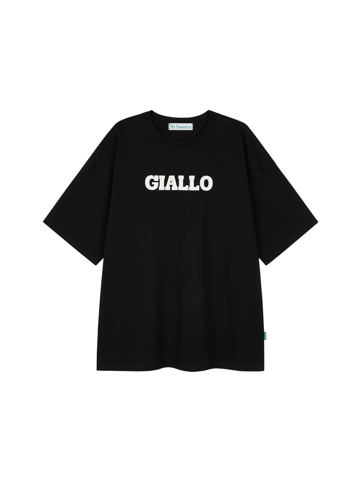 비플랫 베네통(Bb' BENETTON) 컬러타이포 오버핏 반팔티셔츠 (Black)