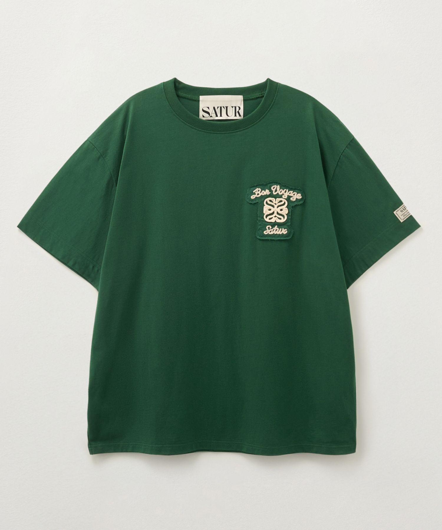 Tシャツ・カットソー SATUR Bon Voyage Low Cut Applique Short Sleeve T-Shirt Cream MUSINSA | SATUR Bon Voyage Low Cut Applique Short Sleeve T