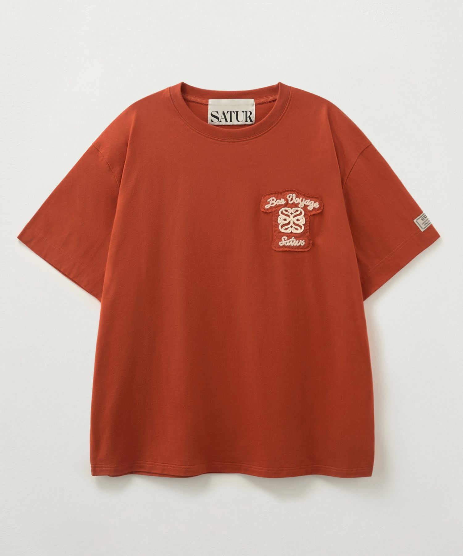 MUSINSA | SATUR Bon Voyage Low Cut Applique Short Sleeve T