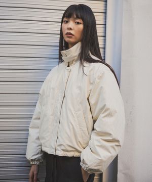 레더 크롭 덕다운 패딩_CTP801(아이보리)