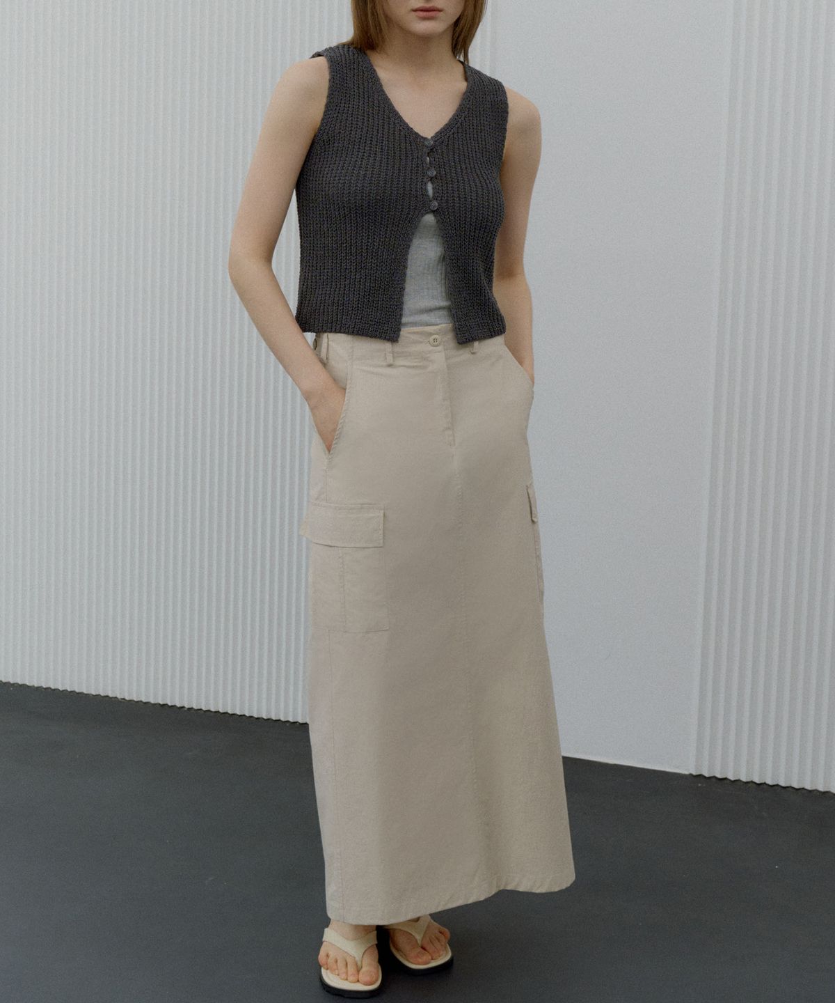 지앤지비(GNGB) H라인 카고 스커트(3color)