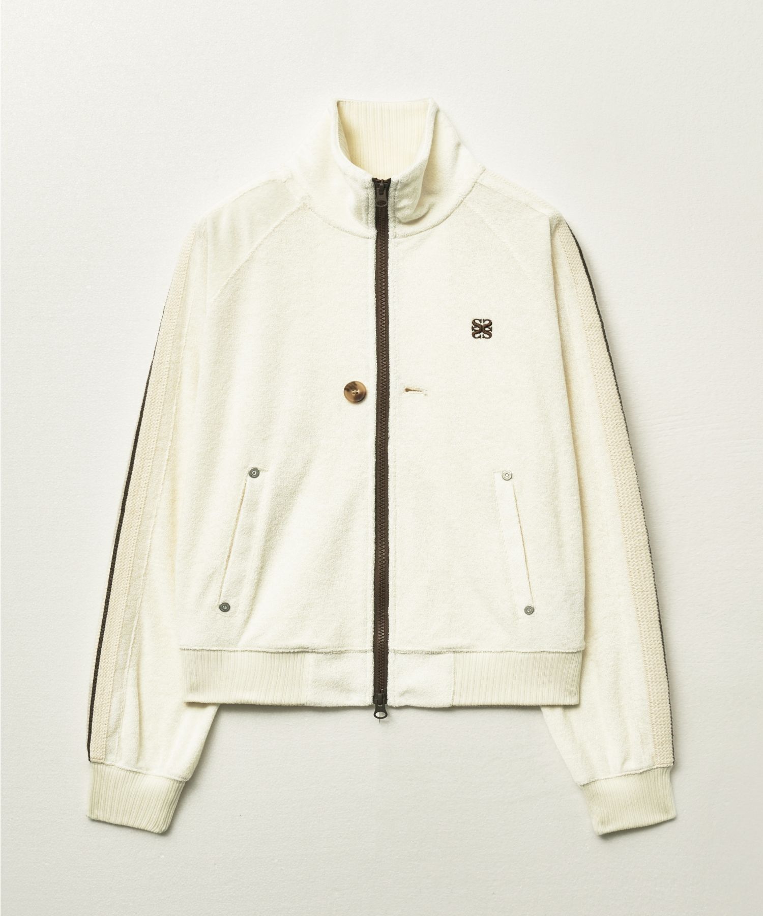 [25SS] SATUR★(W)LAWTON TERRY TRACK ZIP-UP JACKET ジャケット MUSINSA公式 | SATUR (W) Lawton Terry Track Zip-Up Jacket Cream