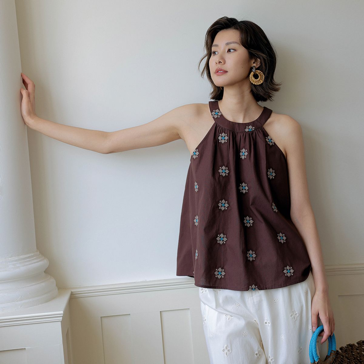 랭썬(LANGSON) LS_Suspender halterneck top