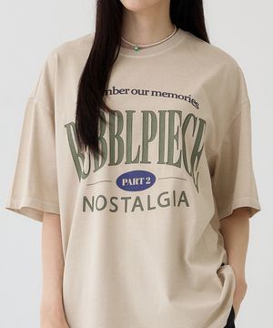 세컨드 리멤버 피그먼트 티셔츠_샌드베이지