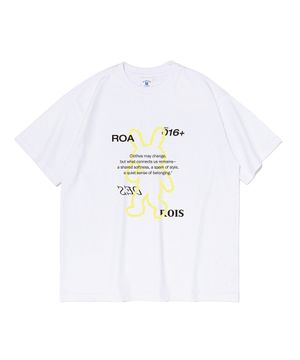 스프레이 프린팅 래빗 반팔 티셔츠 (화이트)