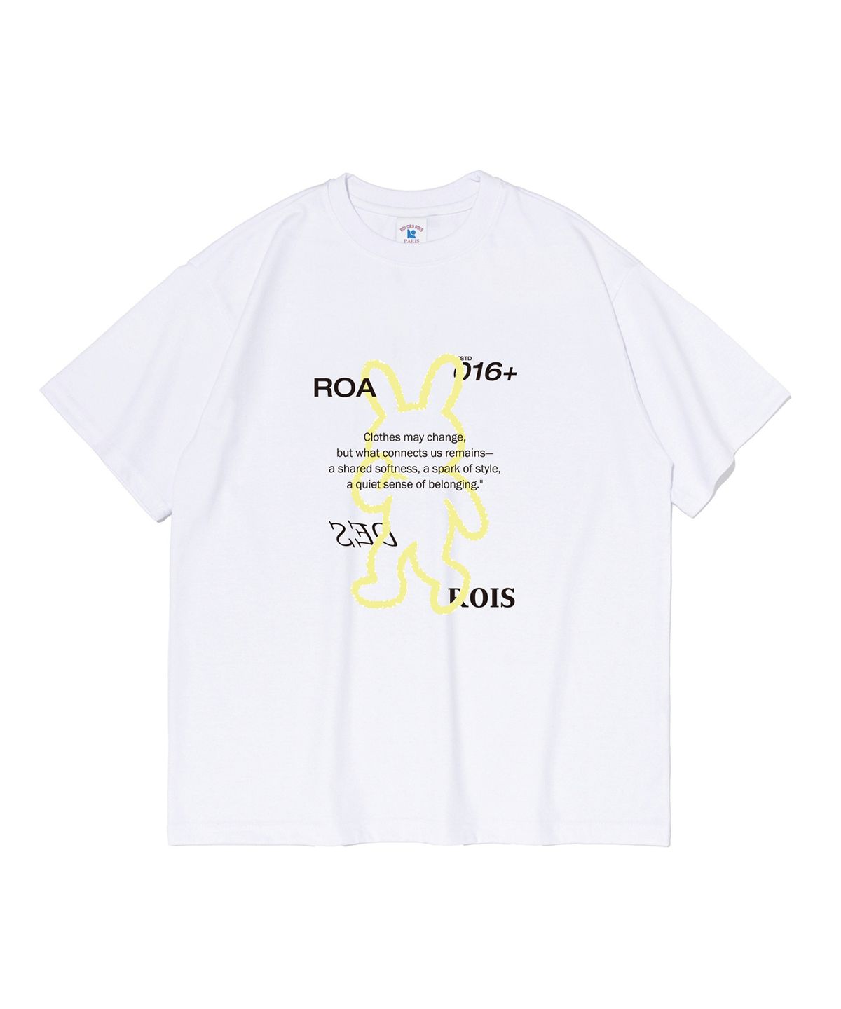 로아드로아(ROIDESROIS) 스프레이 프린팅 래빗 반팔 티셔츠 (화이트)