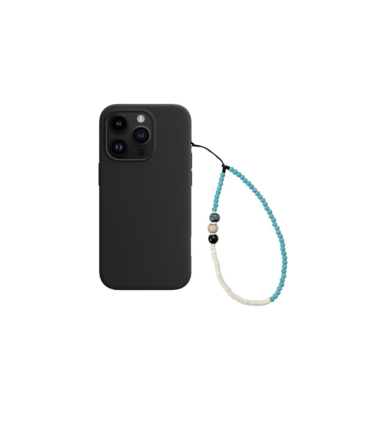 르브아시스(REVOIRSIS) gemstone beads phone strap turquoise+ivory
