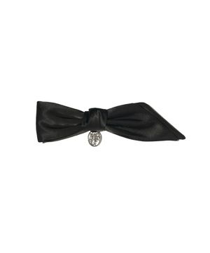 CIRCLE LOGO BIG RIBBON HAIR PIN black