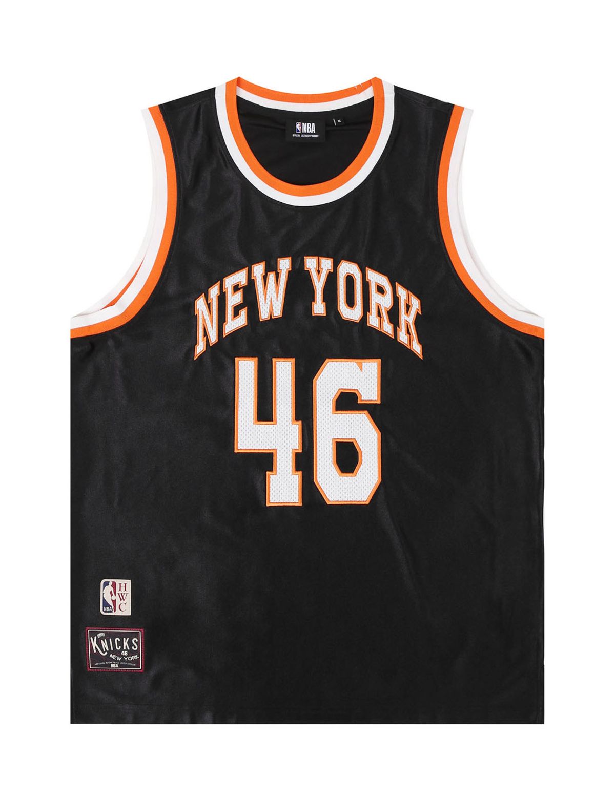 엔비에이(NBA) HWC NYK 사틴 농구저지 슬리브리스(N252TS854P) 블랙