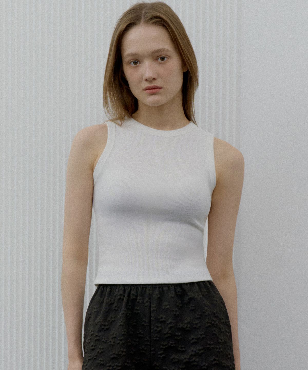 지앤지비(GNGB) 골지 탱크 탑 슬리브리스(5color)
