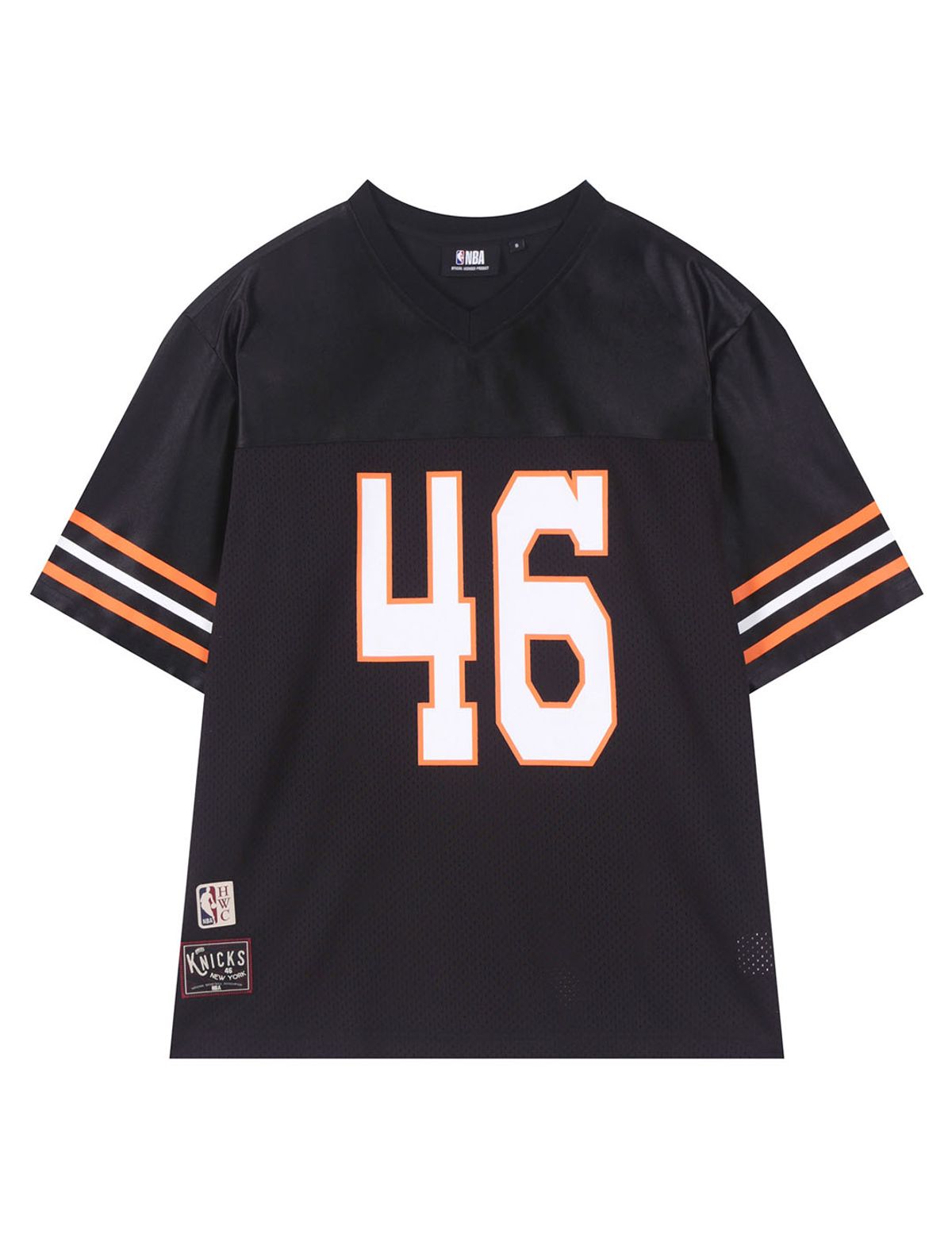 엔비에이(NBA) HWC NYK 5부 메쉬 반팔 티셔츠(N252TS852P) 블랙