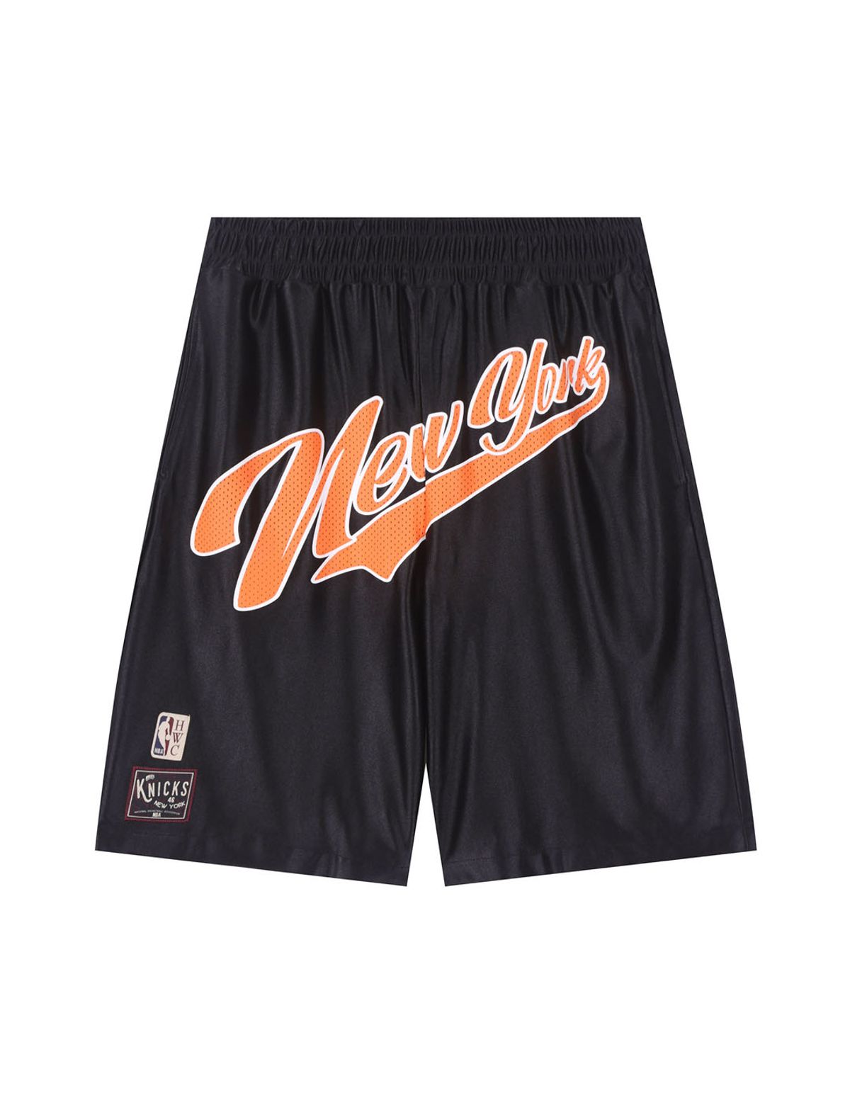 엔비에이(NBA) HWC NYK 사틴 오버핏 농구 쇼츠(N252TP851P) 블랙