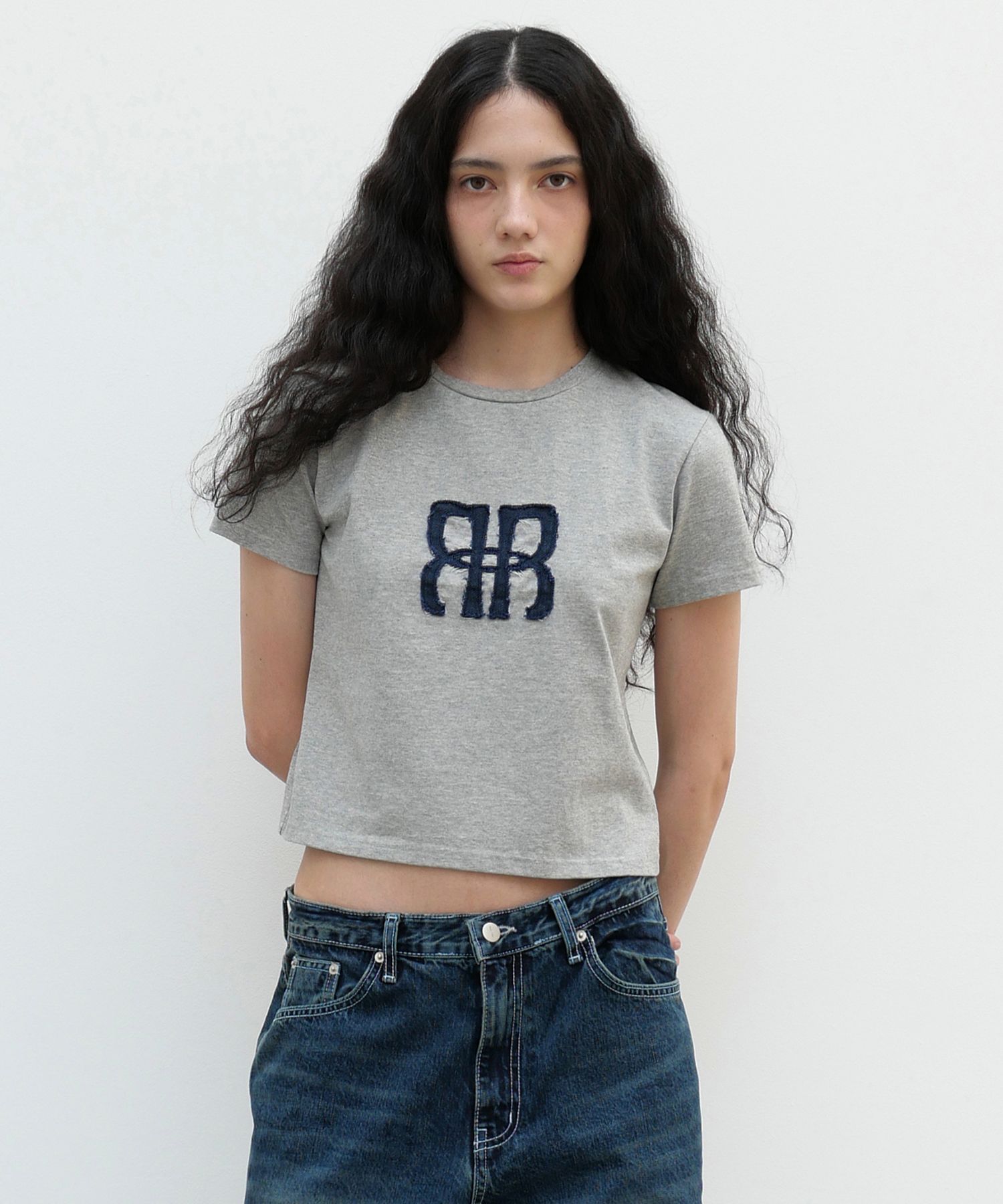 ★24-25FW新作★ROCKCAKE★Square Logo Denim Top MUSINSA | ROCKCAKE Square Logo Denim Top - Gray
