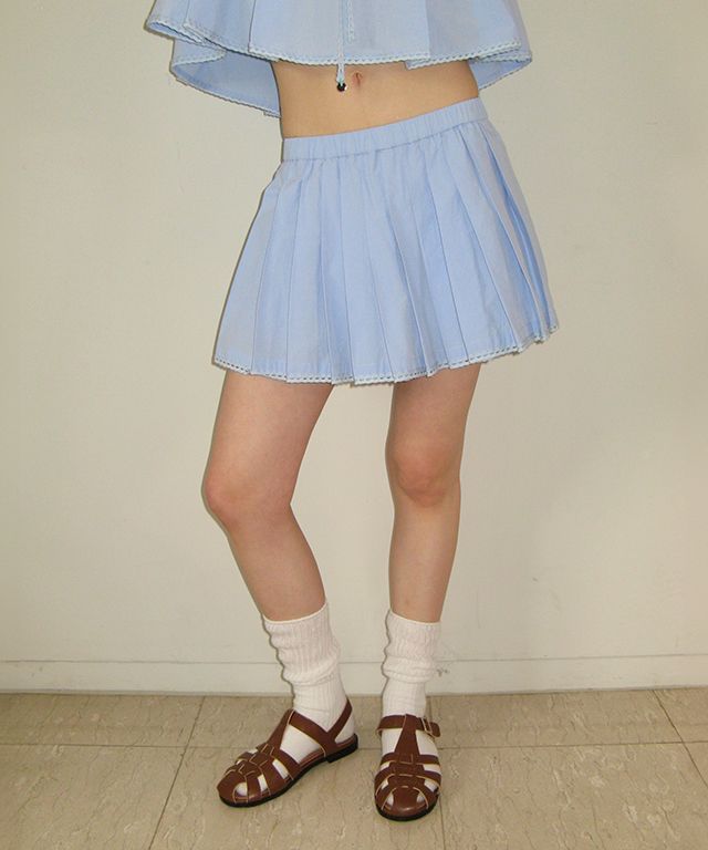 ★RONRON★ BABY PLEATED PANTSKIRT MUSINSA | RONRON BABY PLEATED PANTSKIRT SOFT BLUE