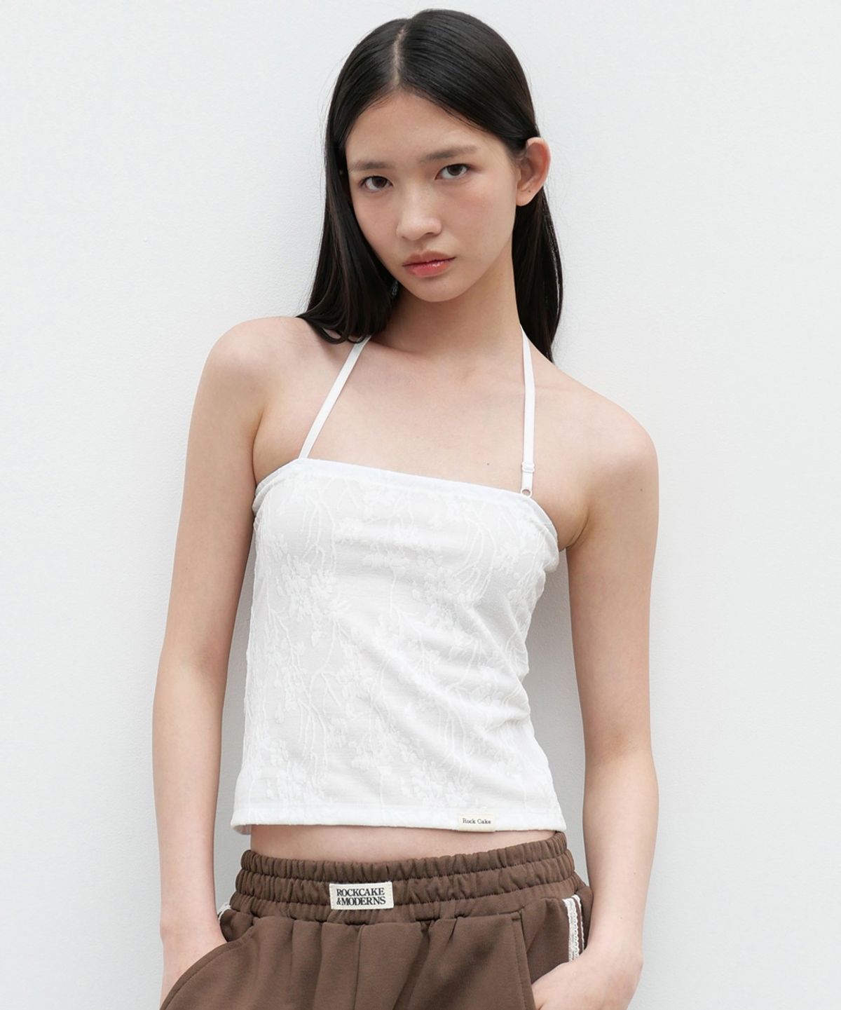 락케이크(ROCKCAKE) Lumi Lace Tube Top - White