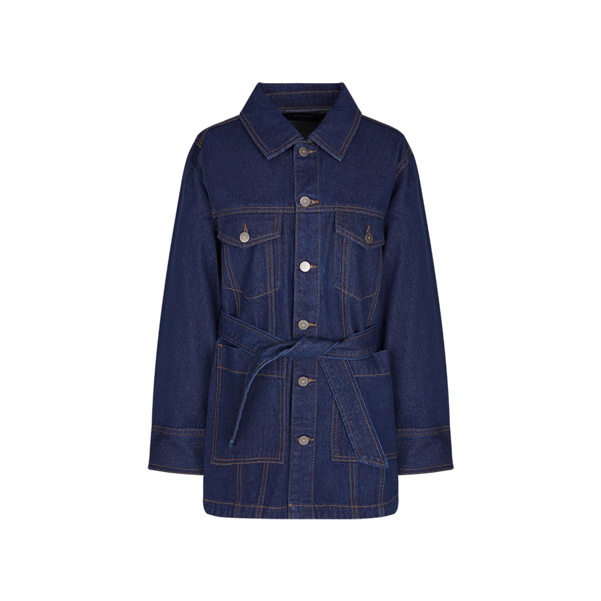 샤트렌(CHATELAINE) 벨티드 데님 자켓_HCEMJK801