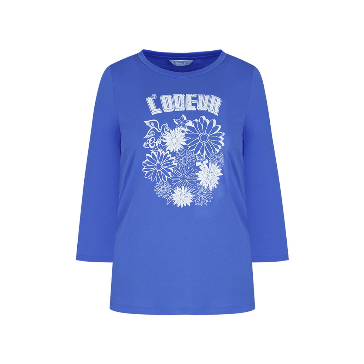 크로커다일레이디(CROCODILE LADIES) ITY 원포인트 라운드 7부 티셔츠_CLEMTS903