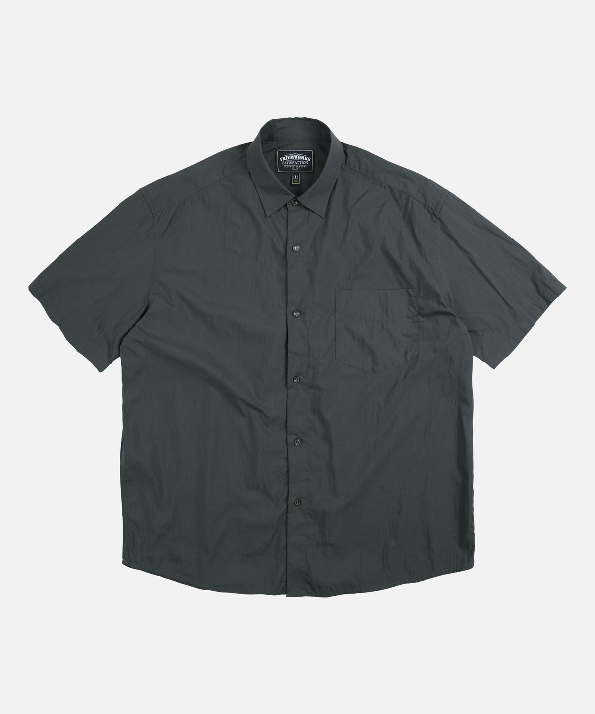 프리즘웍스(FRIZMWORKS) FEATHER CN RELAXED HALF SHIRT _ CHARCOAL